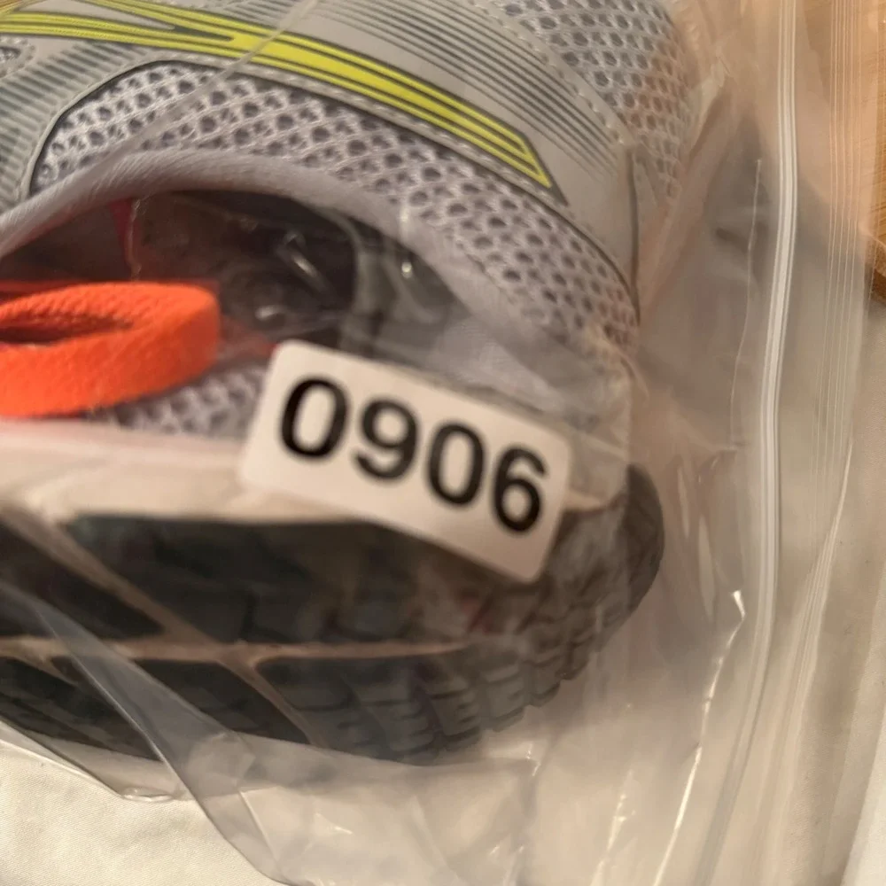 Asics Gel-Contend 5 Womens Running Shoes Grey Neon Orange Mint 1012A234 Size 7.5
